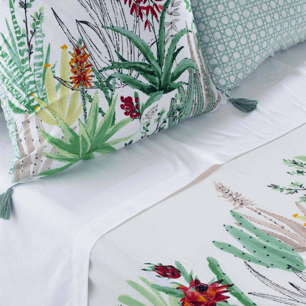 Flatsheet in Cotton and Linen Aloevera - Carré Blanc Canada