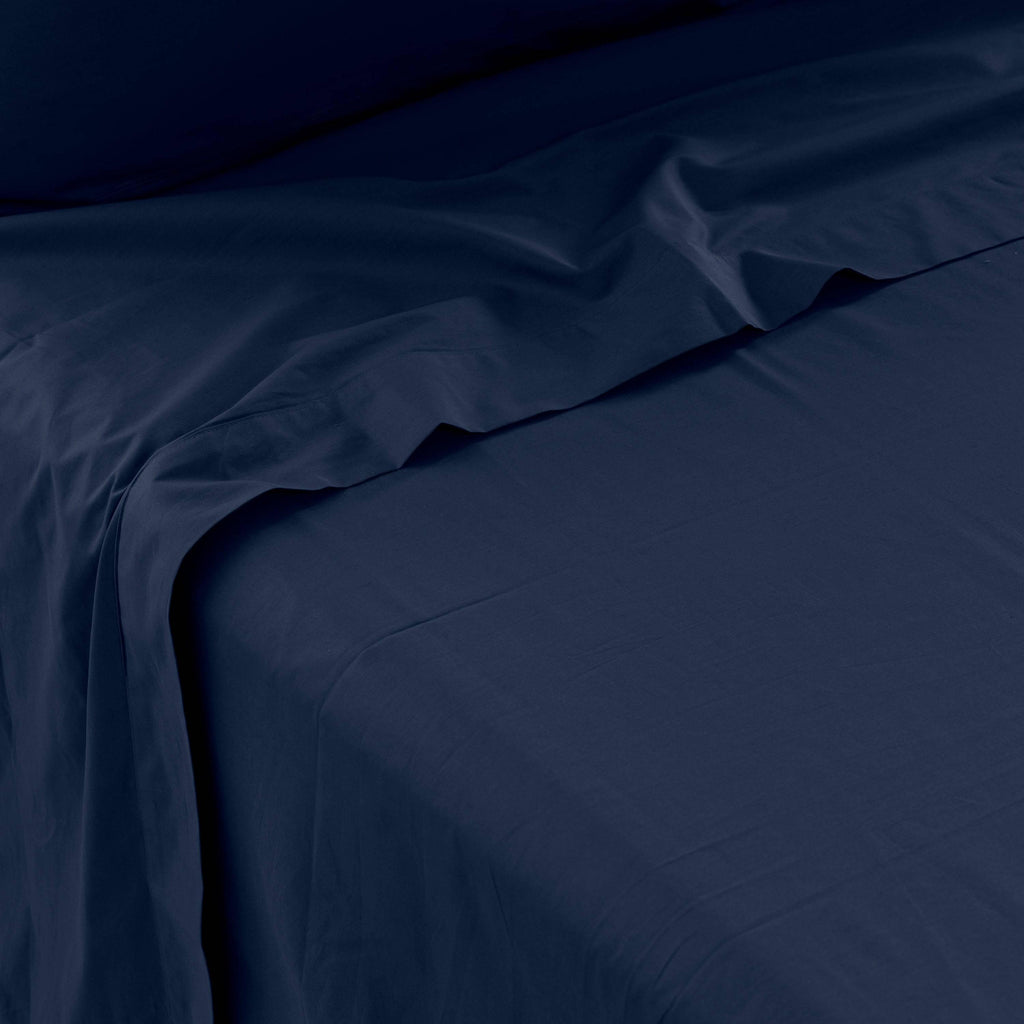 Flatsheet in Cotton Percale Neo Navy - Carré Blanc Canada
