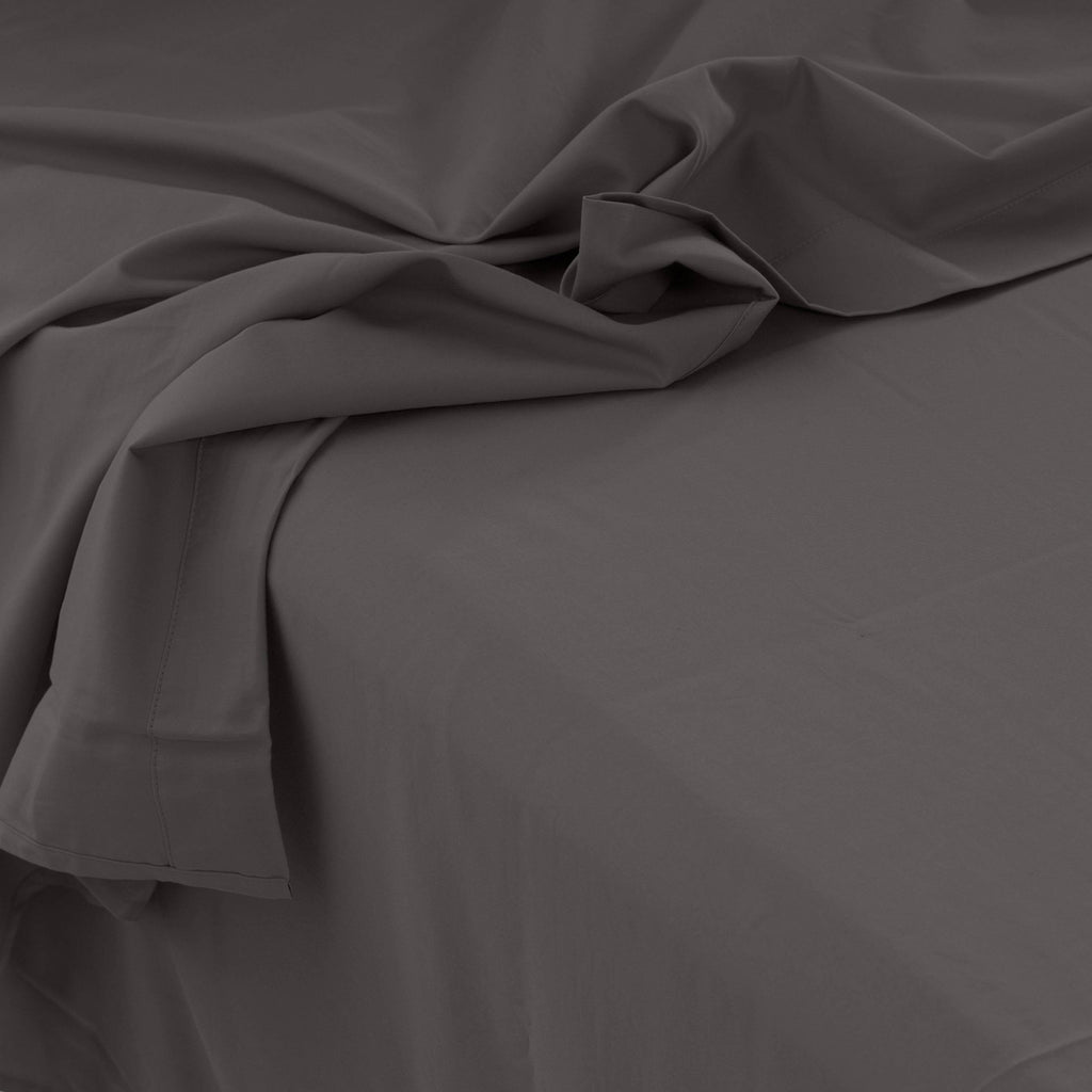 Quartz Pebble Organic Washed Cotton Satin Bed Sheet - Carré Blanc Canada