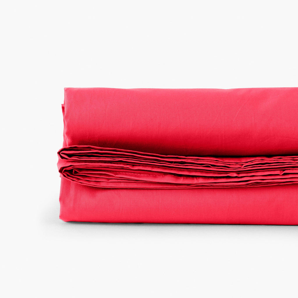 Flatsheet in Cotton Percale Neo Raspberry - Carré Blanc Canada