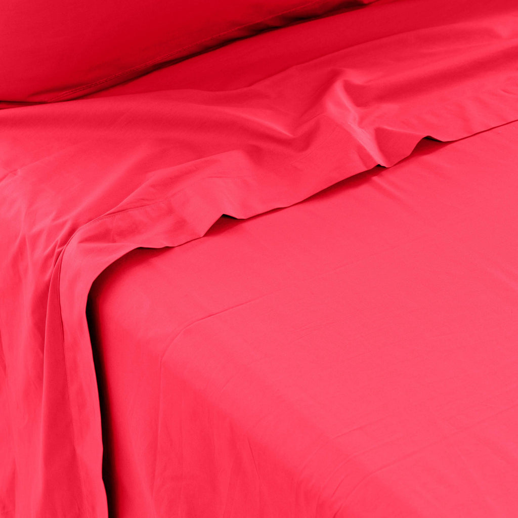 Flatsheet in Cotton Percale Neo Raspberry - Carré Blanc Canada