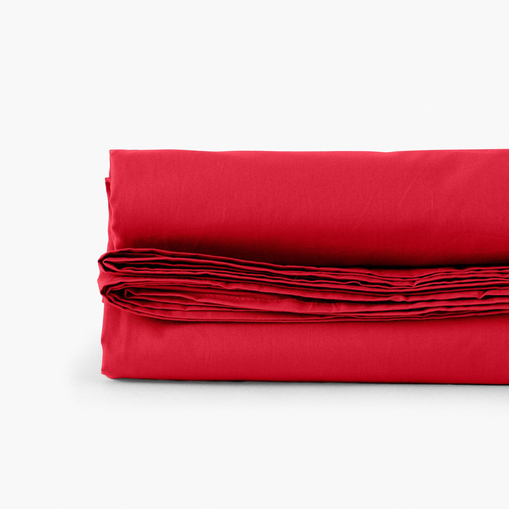 Flatsheet in Cotton Percale Neo Red - Carré Blanc Canada