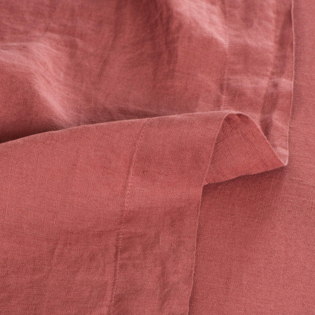 Flatsheet in Washed Linen Songe Rosewood - Carré Blanc Canada