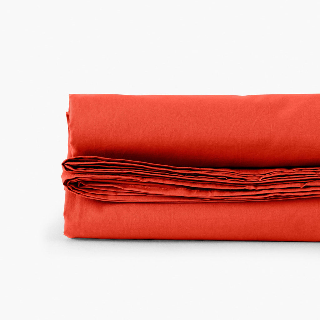 Flatsheet in Cotton Percale Neo Saffron - Carré Blanc Canada