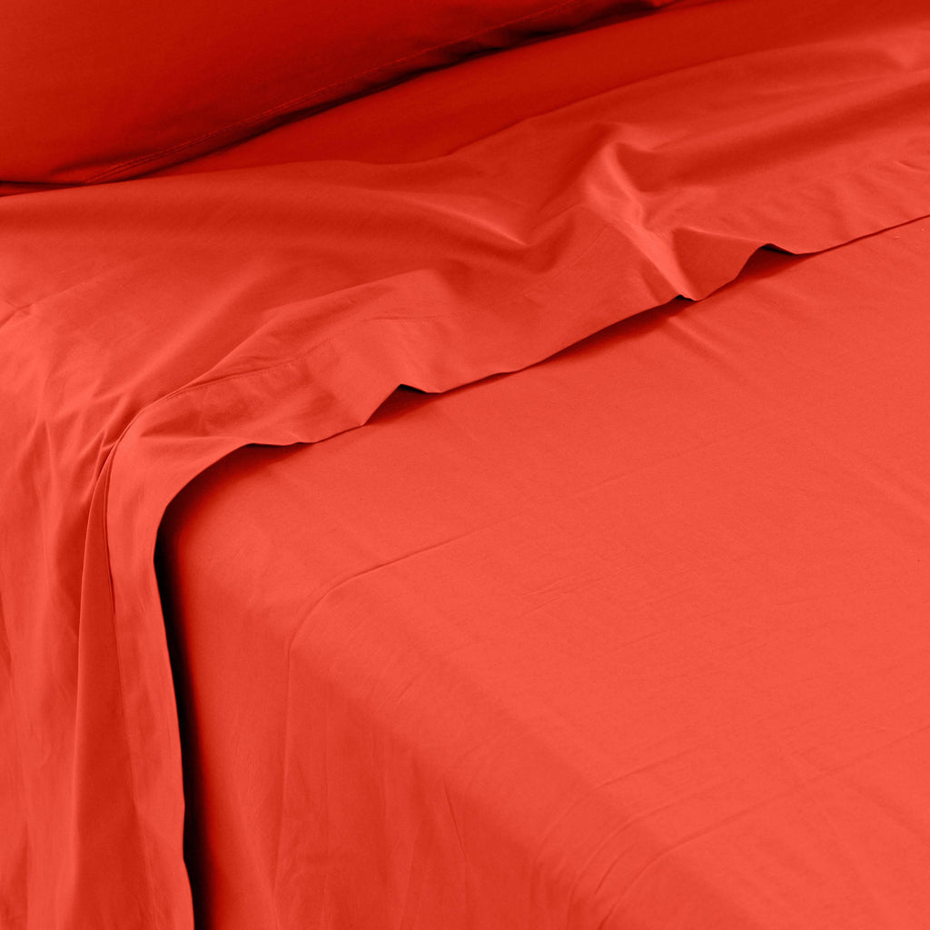 Flatsheet in Cotton Percale Neo Saffron - Carré Blanc Canada