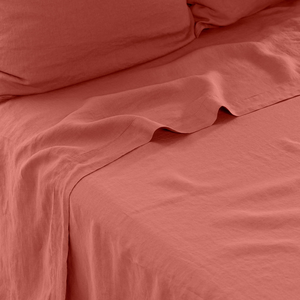 Songe Sheet Set - Terracotta - Carré Blanc Canada