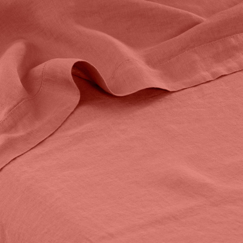 Flatsheet in Washed Linen Songe Terracotta - Carré Blanc Canada