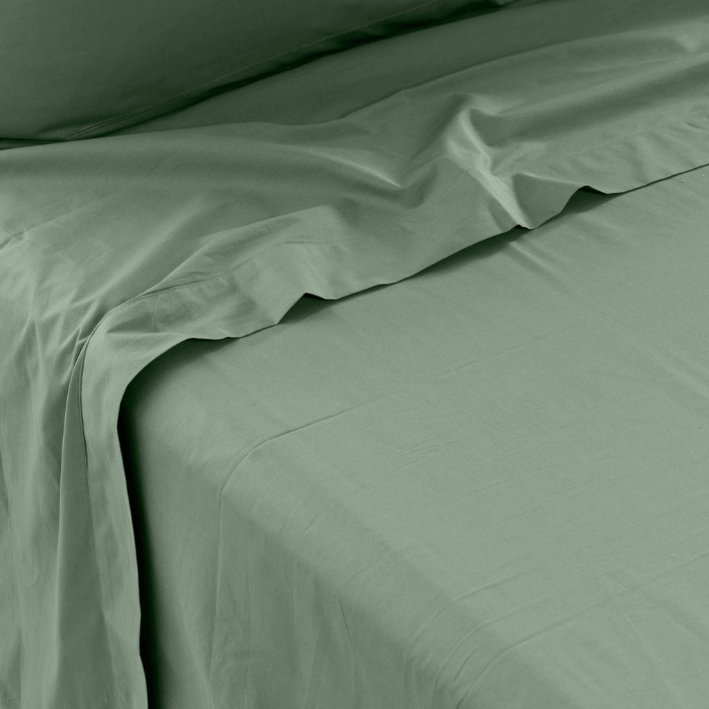 Flatsheet in Cotton Percale Neo Thyme - Carré Blanc Canada