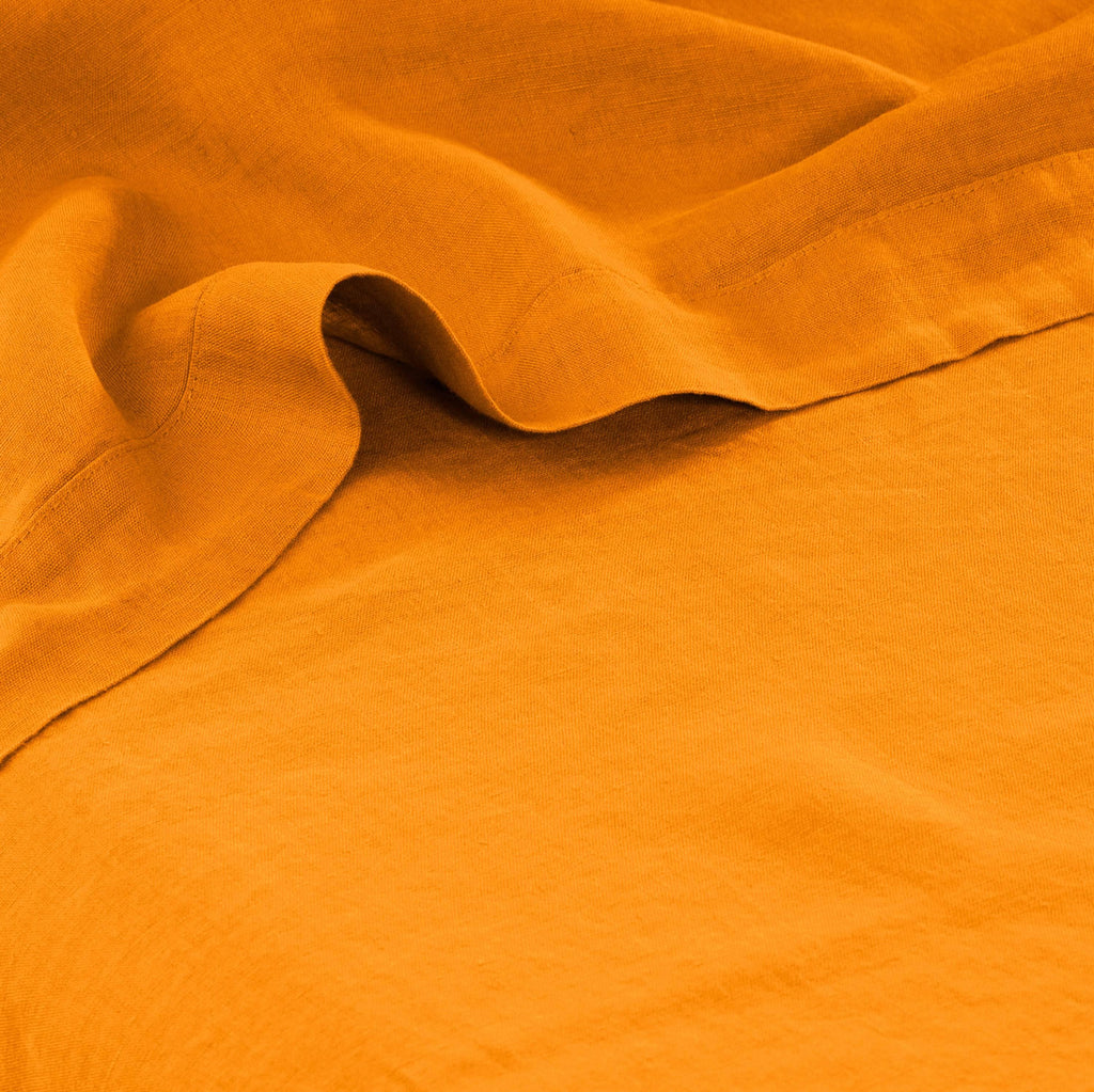 Flatsheet in Washed Linen Songe Turmeric - Carré Blanc Canada