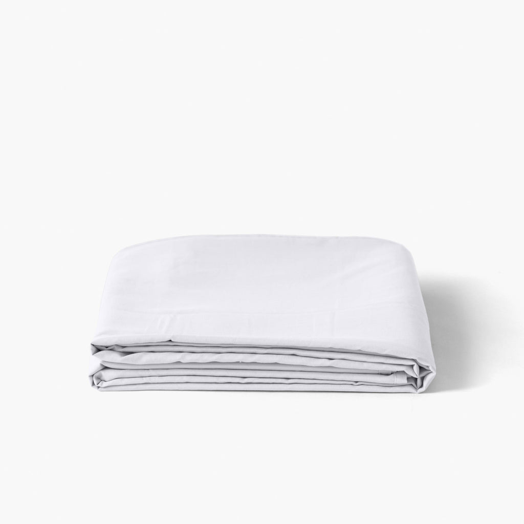 Flatsheet in Jacquard Cotton Sateen Prestige White - Carré Blanc Canada