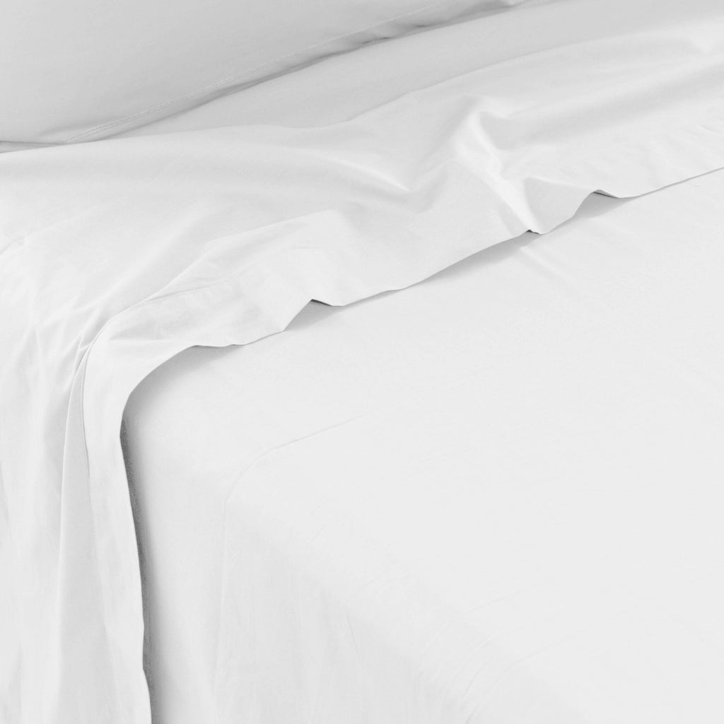 Flatsheet in Cotton Percale Neo White - Carré Blanc Canada