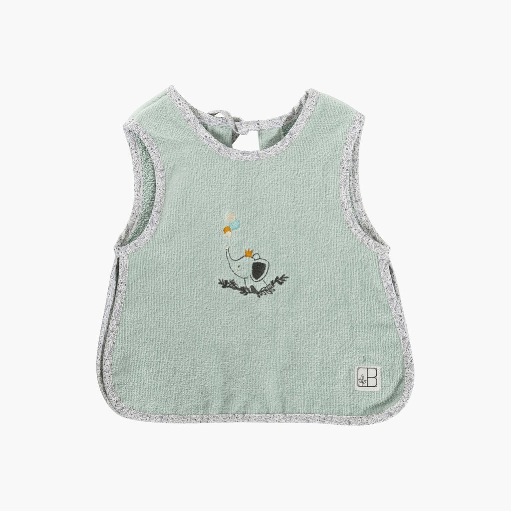 Festine almond organic cotton velvet bib - Carré Blanc Canada