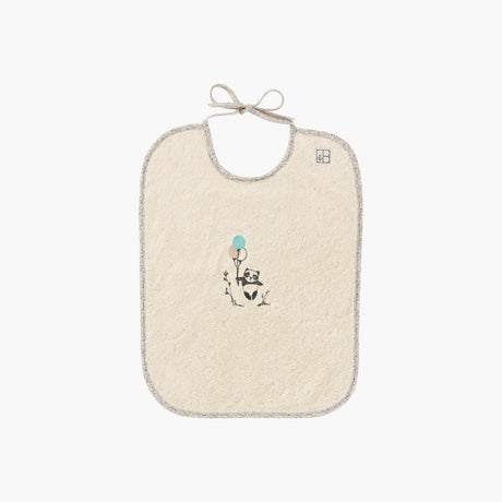 Festine cream organic cotton velvet bib - Carré Blanc Canada