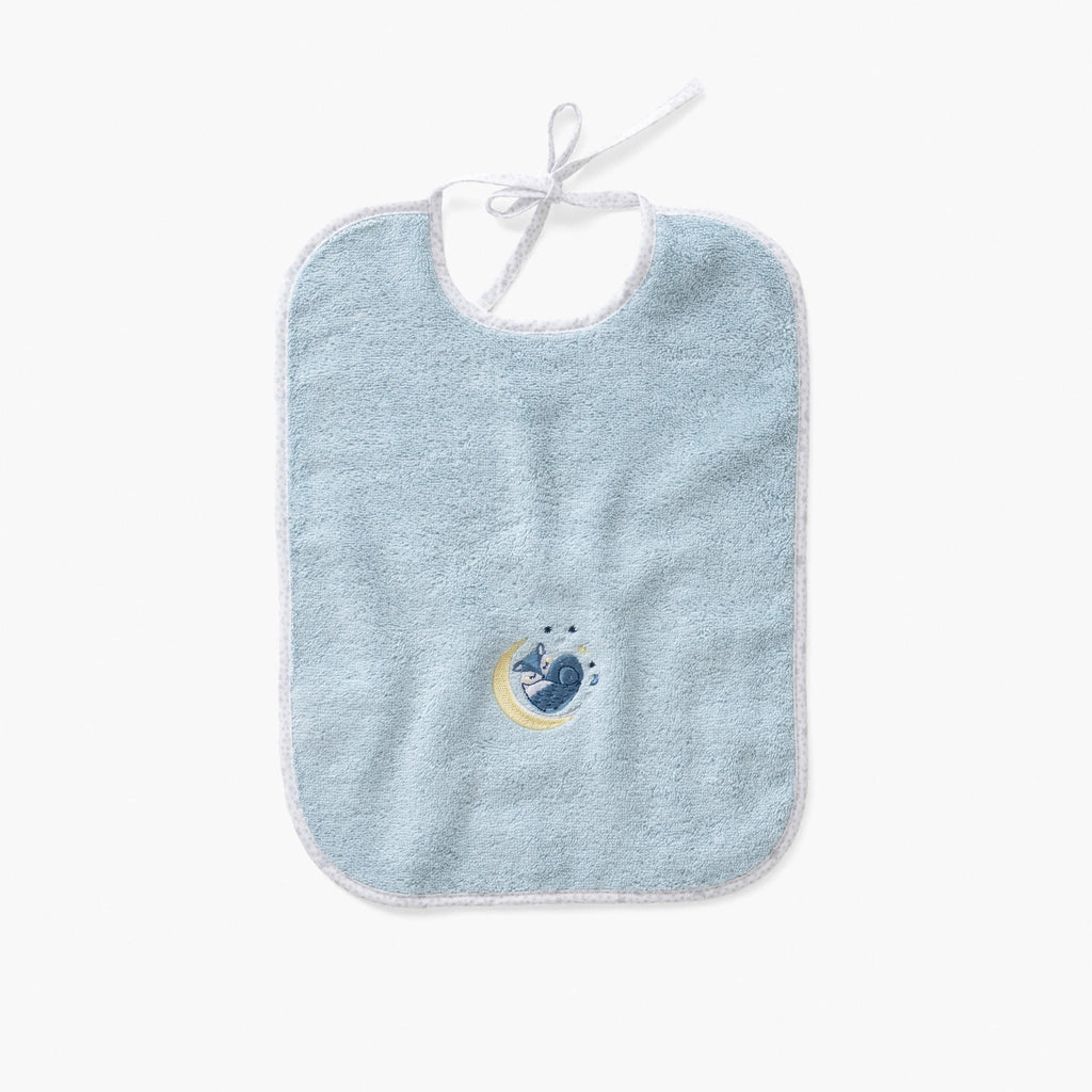 Illumine Fleece Blue Organic Cotton Bib - Carré Blanc Canada