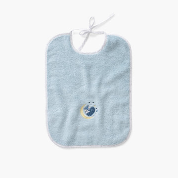 Illumine Fleece Blue Organic Cotton Bib - Carré Blanc Canada