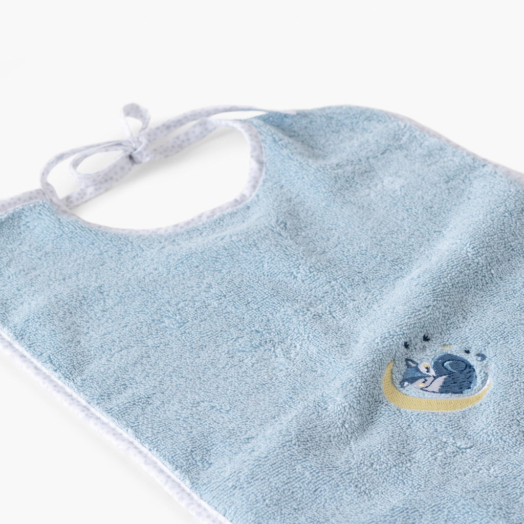 Illumine Fleece Blue Organic Cotton Bib - Carré Blanc Canada