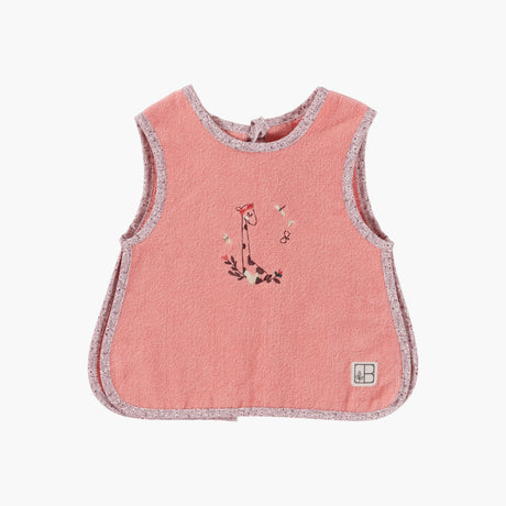 Festine Organic Cotton Velvet Bib Sorbet Pink - Carré Blanc Canada