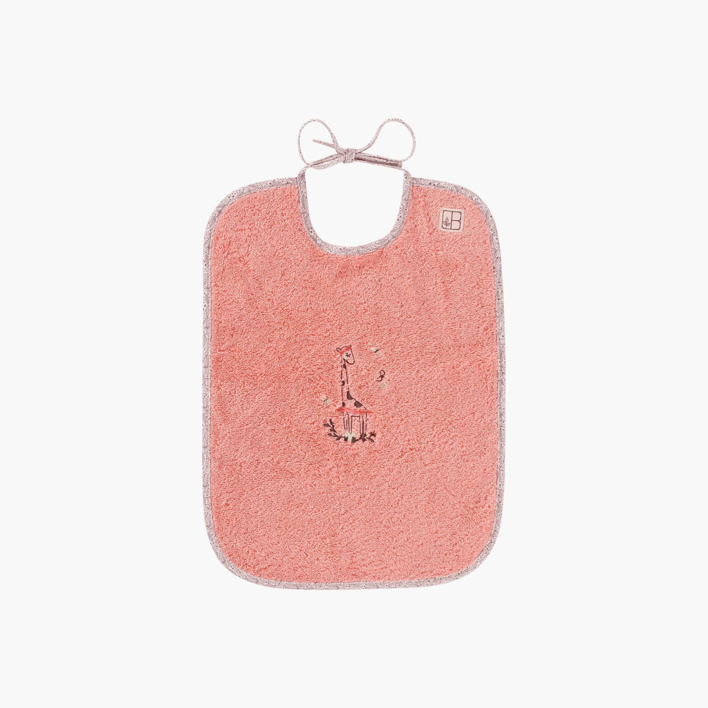 Festine Organic Cotton Velvet Bib Sorbet Pink - Carré Blanc Canada
