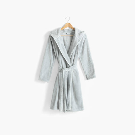Fleece Hooded Dressing Gown Elsa Light Grey | Carr Blanc Canada Light Grey / 10 years old Fleece Hooded Dressing Gown Elsa Light Grey | Carr Blanc Canada Light Grey / 10 years old