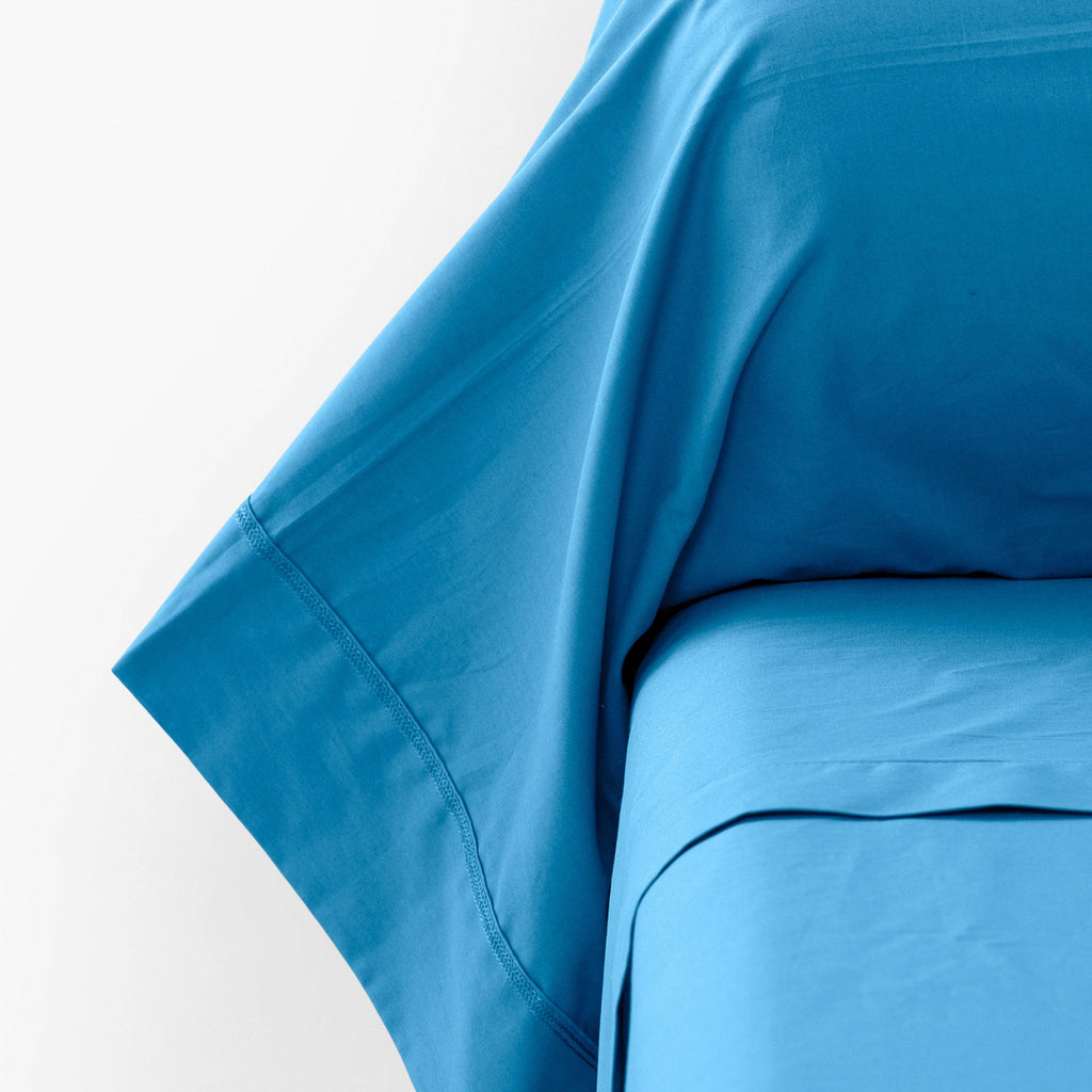 Bolster case in Cotton Percale Neo Azure - Carré Blanc Canada