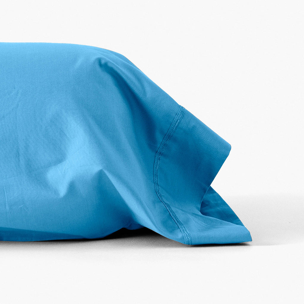 Bolster case in Cotton Percale Neo Azure - Carré Blanc Canada