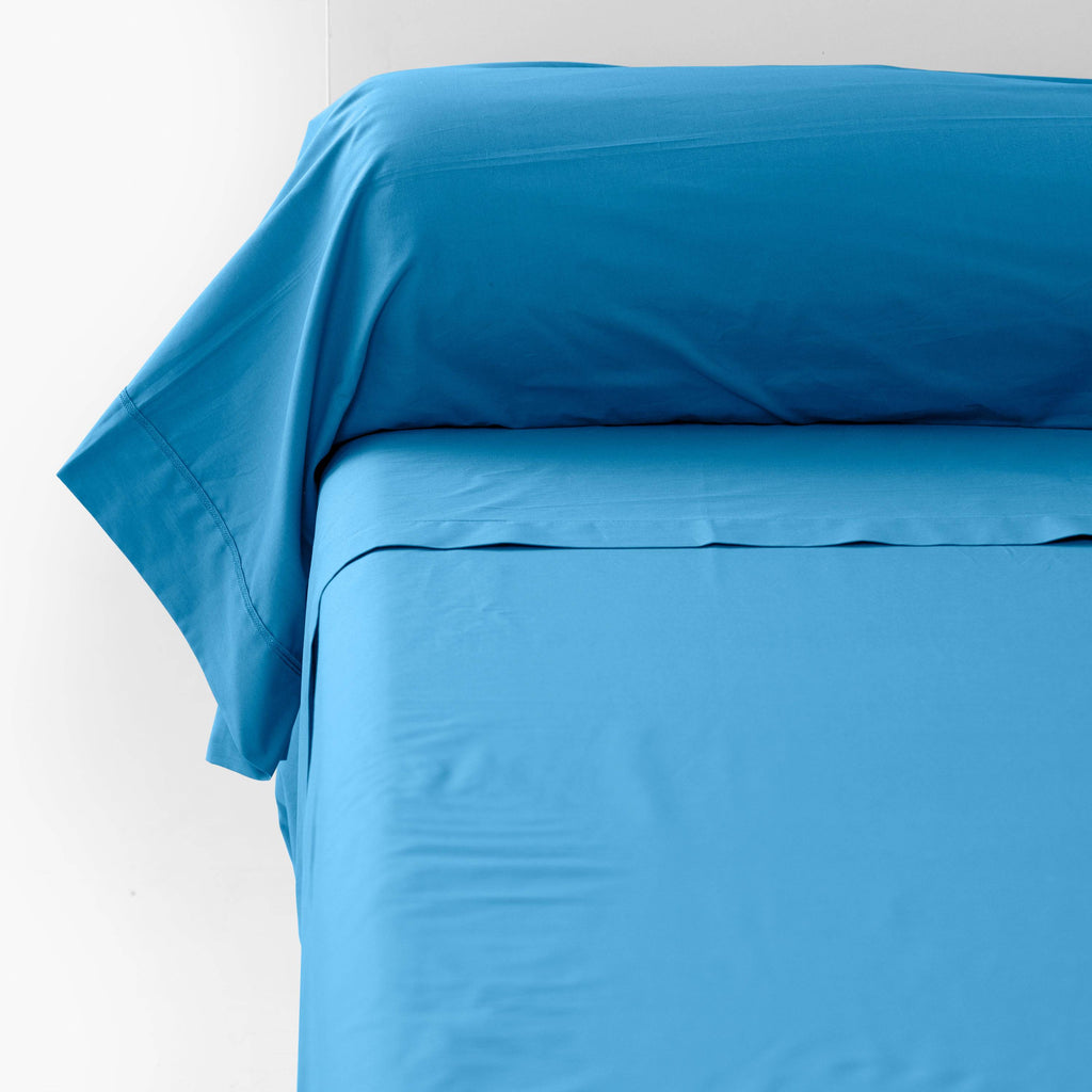 Bolster case in Cotton Percale Neo Azure - Carré Blanc Canada