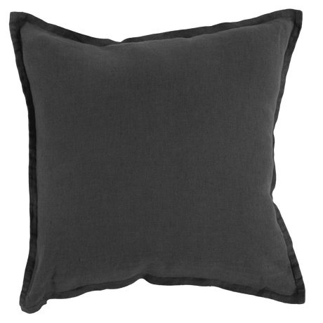 Songe Anthracite Washed Linen Cushion Cover - Carré Blanc Canada