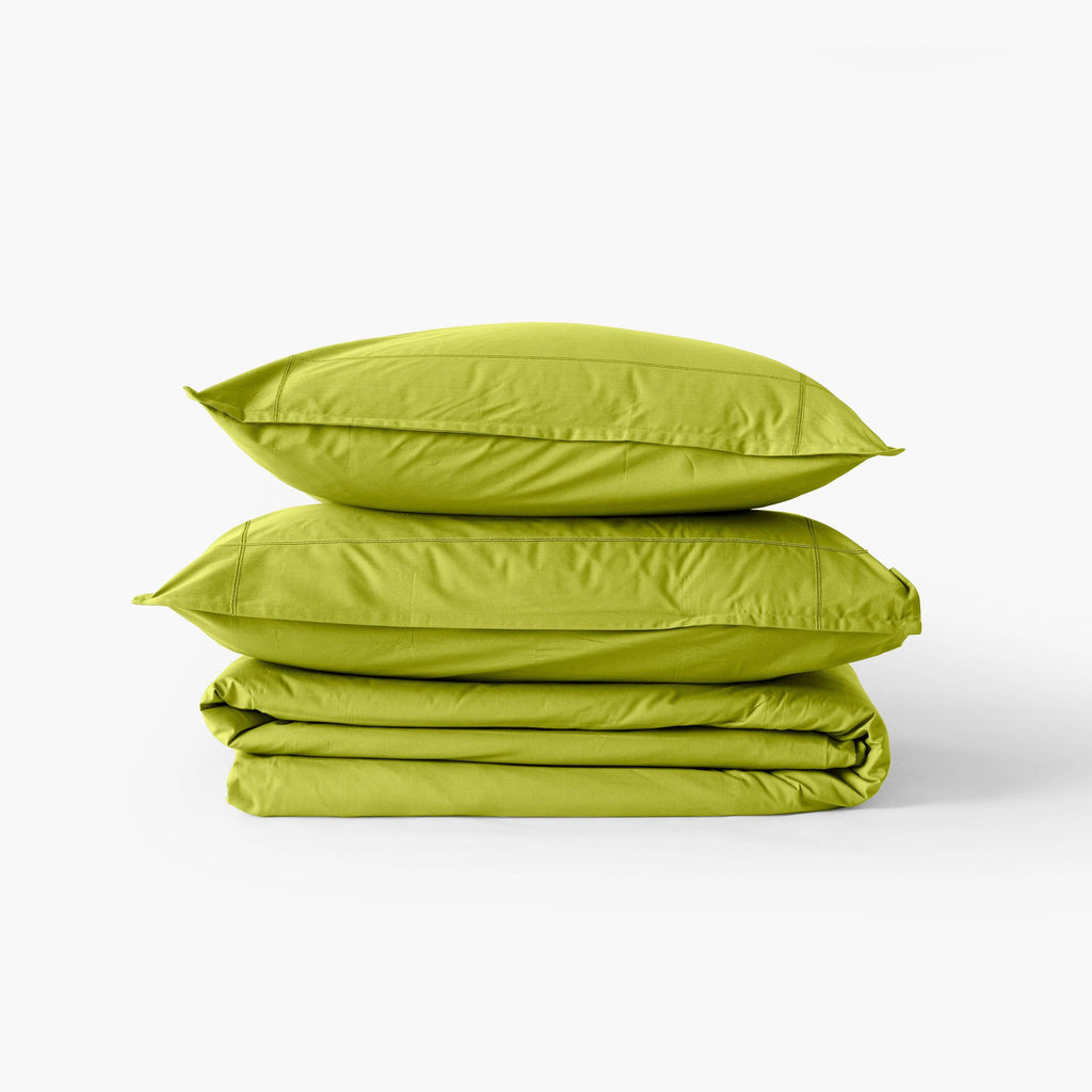 Neo Cotton Percale Duvet Cover Green - Carré Blanc Canada