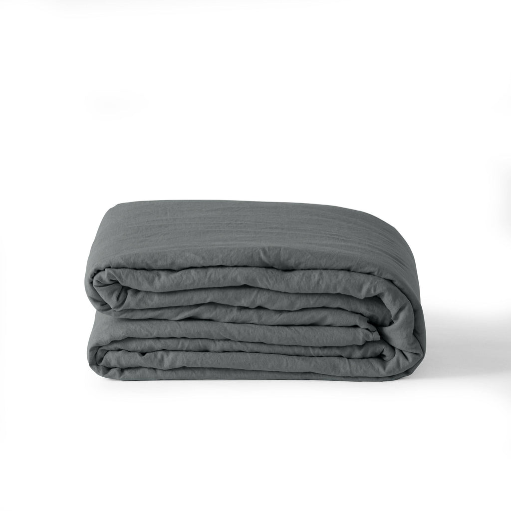 Duvet Cover in Linen and Washed Cotton Songe Ash Khaki - Carré Blanc Canada