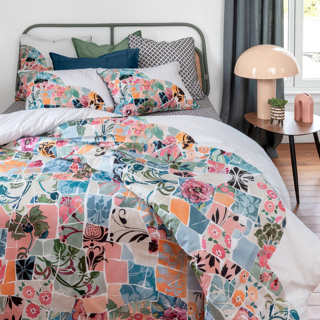 Azulejos Cotton Duvet Cover - Carré Blanc Canada