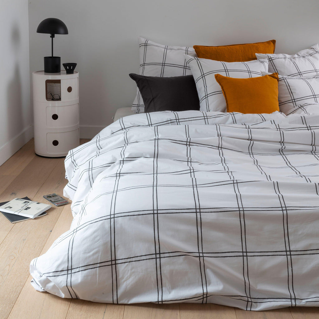 Grizzli Cotton Percale Duvet Cover - Carré Blanc Canada
