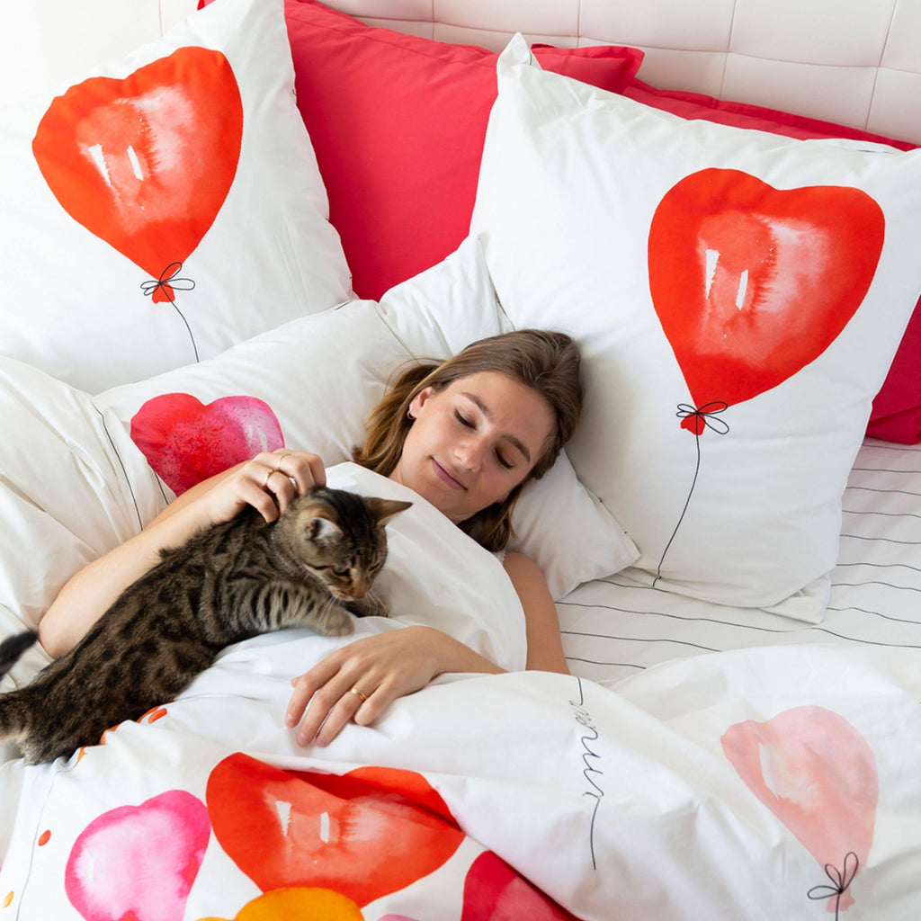 Mon Amour Cotton Percale Duvet Cover - Carré Blanc Canada