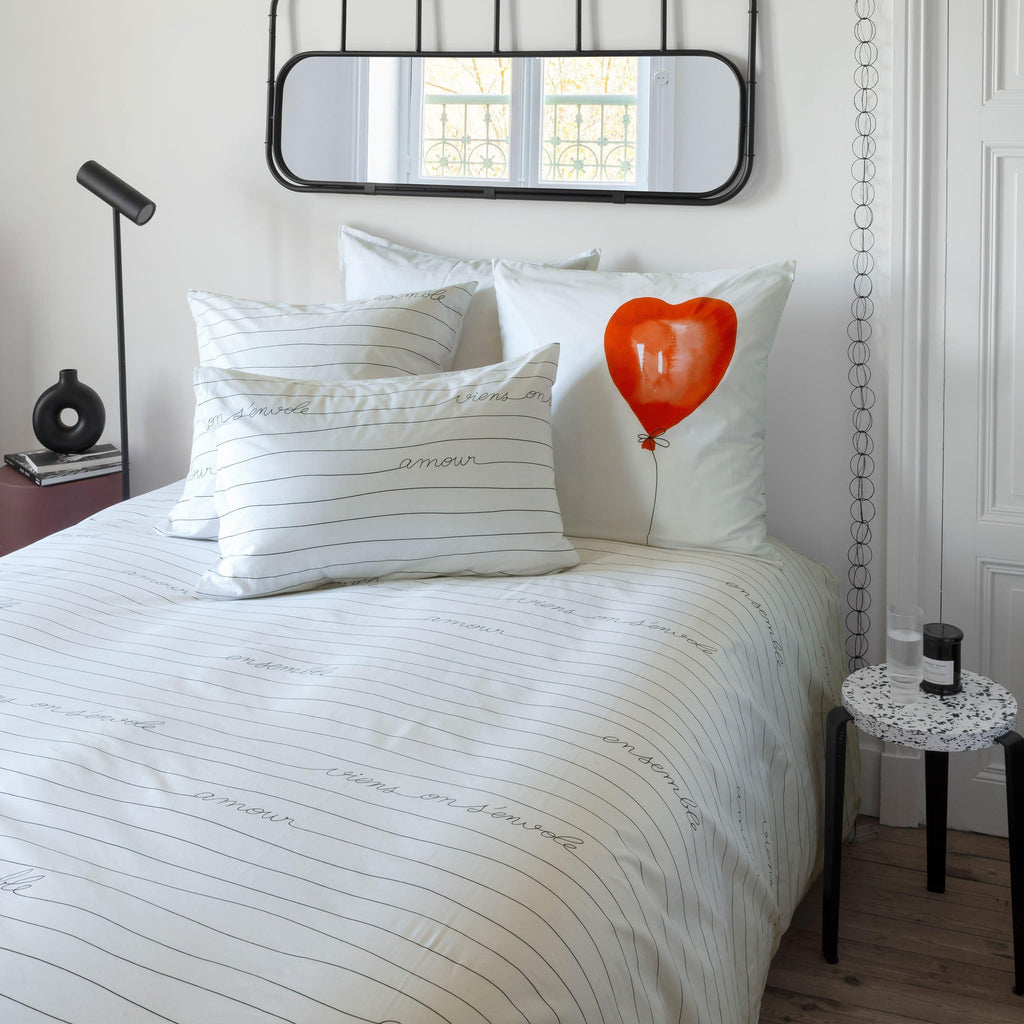 Mon Amour Cotton Percale Duvet Cover - Carré Blanc Canada