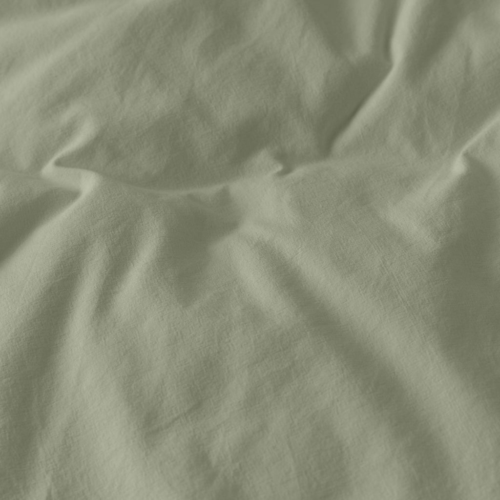 Duvet Cover in Pure Organic Washed Cotton Souffle Sage - Carré Blanc Canada