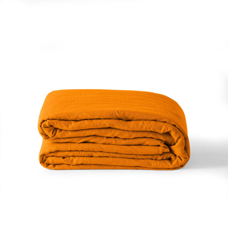 Duvet Cover in Linen and Washed Cotton Songe Turmeric - Carré Blanc Canada