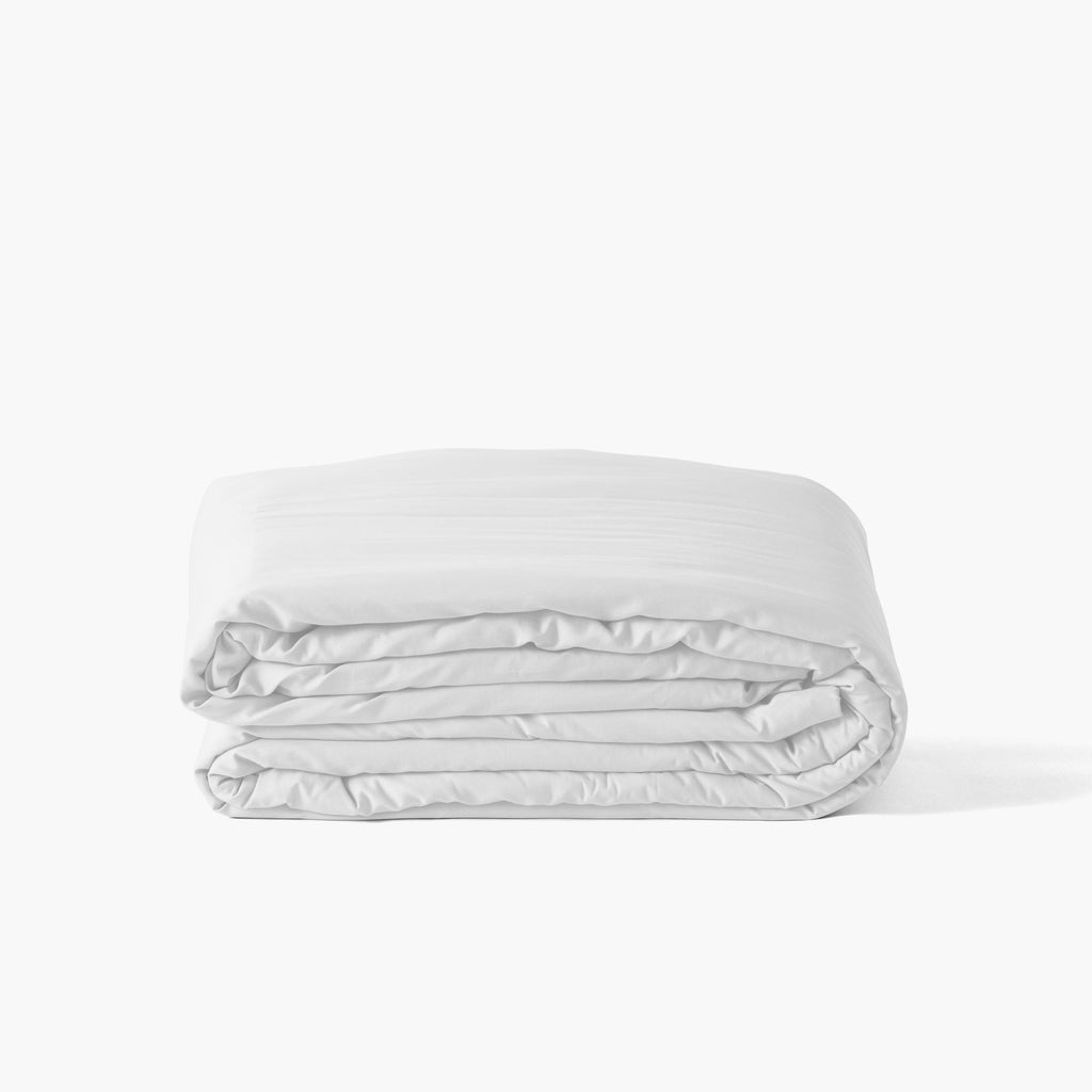 Duvet Cover in Organic Washed Cotton Sateen Quartz White - Carré Blanc Canada
