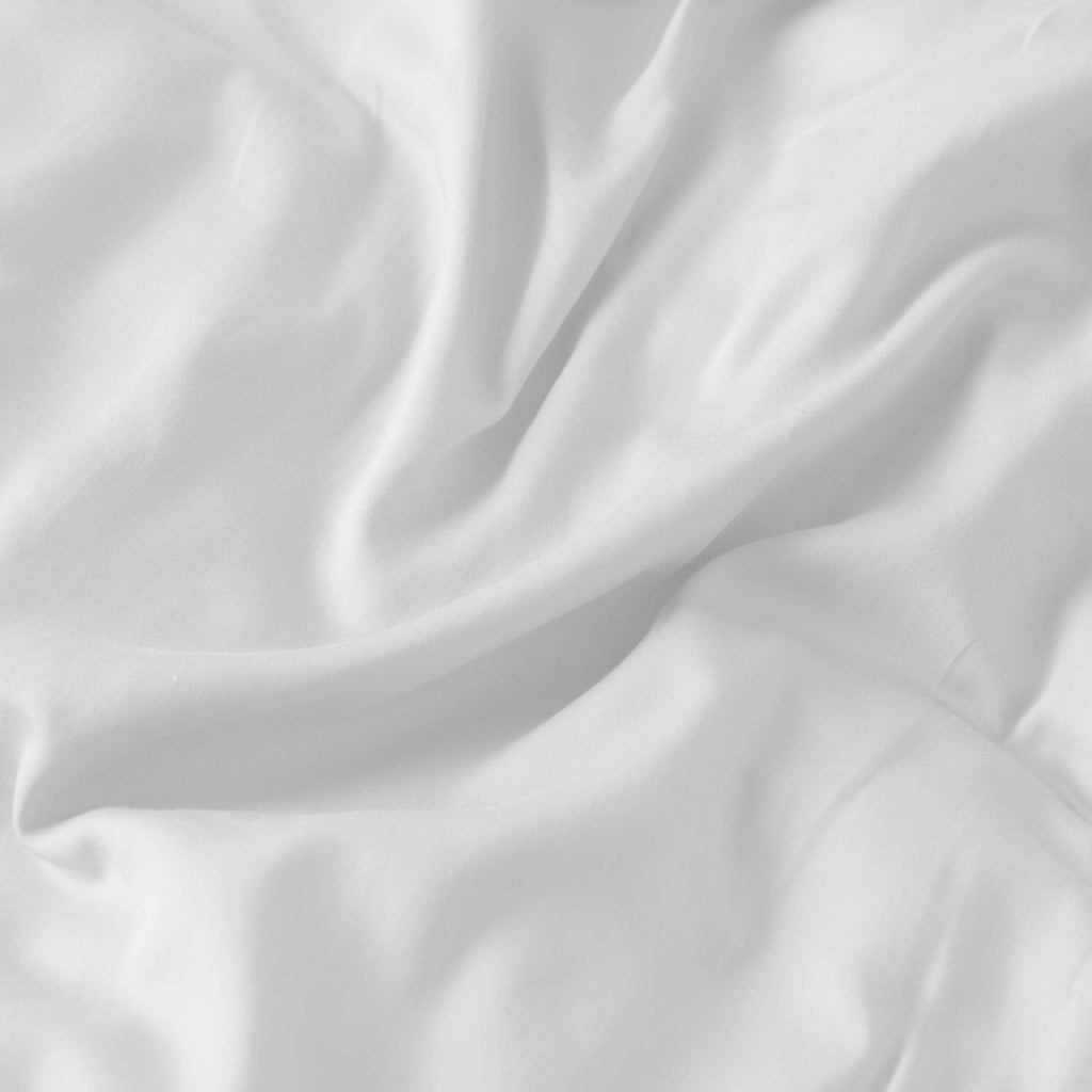 Duvet Cover in Organic Washed Cotton Sateen Quartz White - Carré Blanc Canada