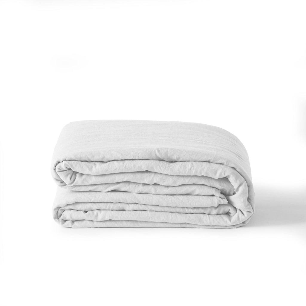 Duvet Cover in Linen and Washed Cotton Songe White - Carré Blanc Canada