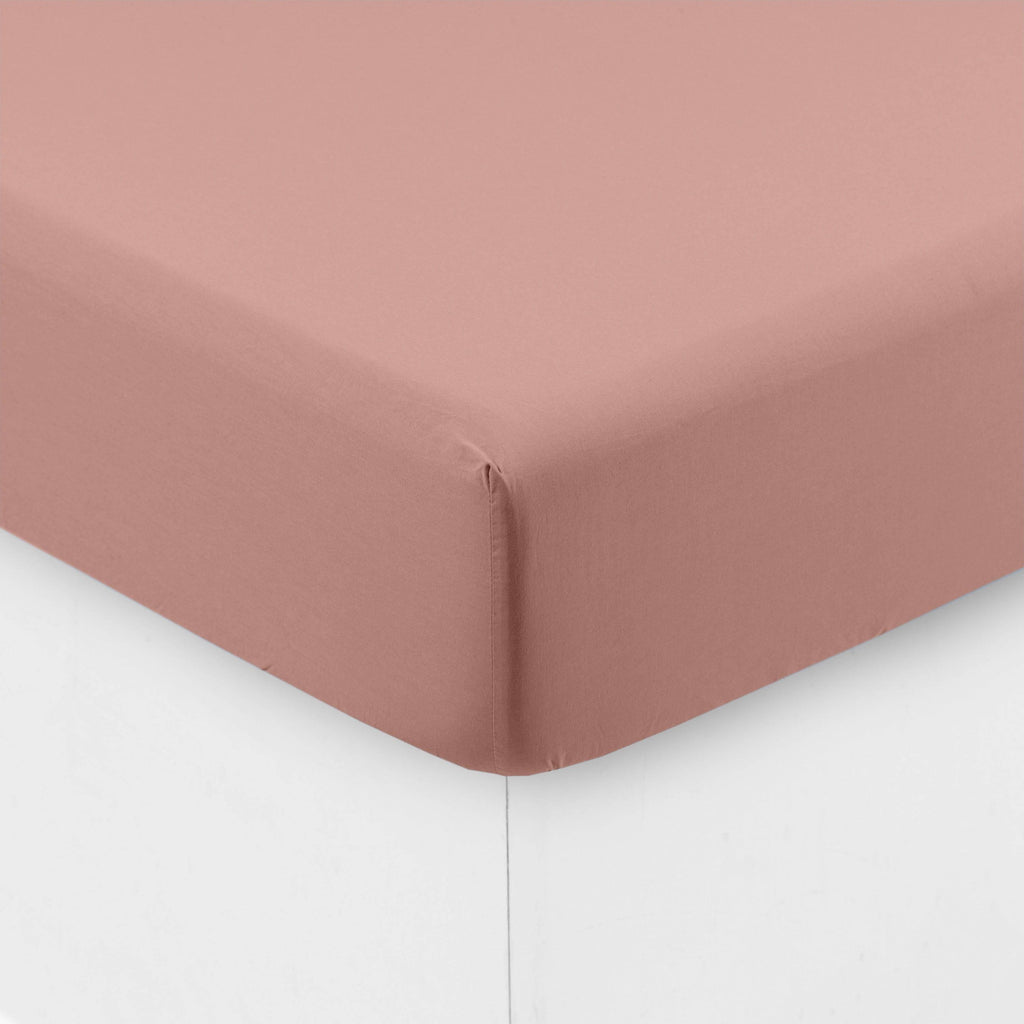 Fitted Sheet in Washed Cotton Songe Ash Pink - Carré Blanc Canada