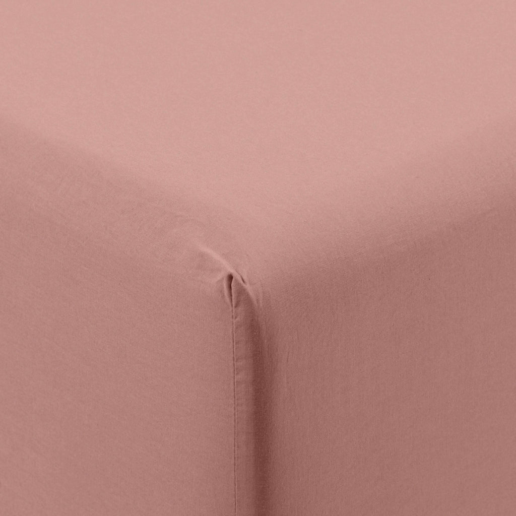 Fitted Sheet in Washed Cotton Songe Ash Pink - Carré Blanc Canada