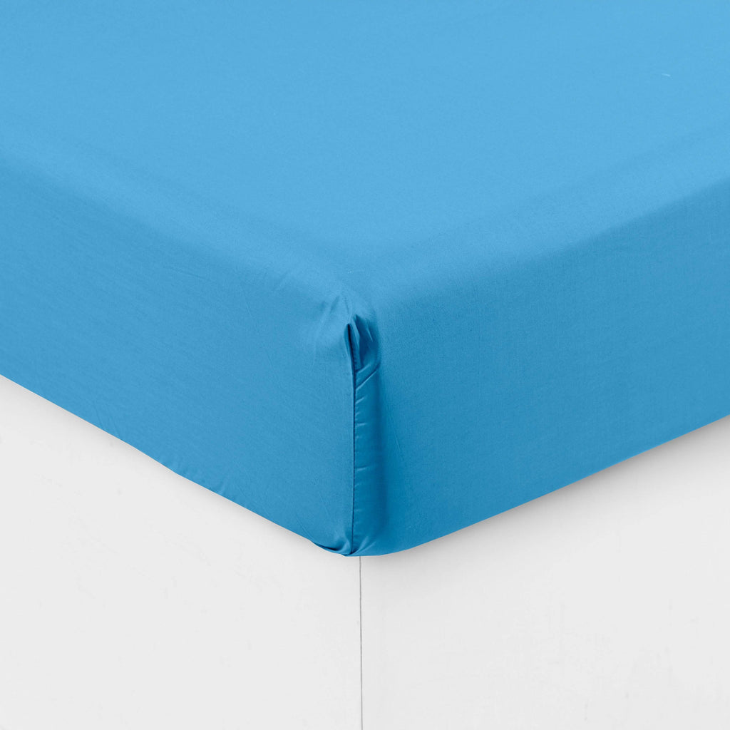 Fitted Sheet in Cotton Percale Neo Azure - Carré Blanc Canada