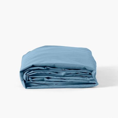 Fitted Sheet in Washed Cotton Songe Baltic Blue - Carré Blanc Canada