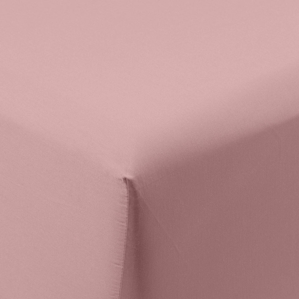 Fitted Sheet in Organic Washed Cotton Satin Quartz Blush - Carré Blanc Canada