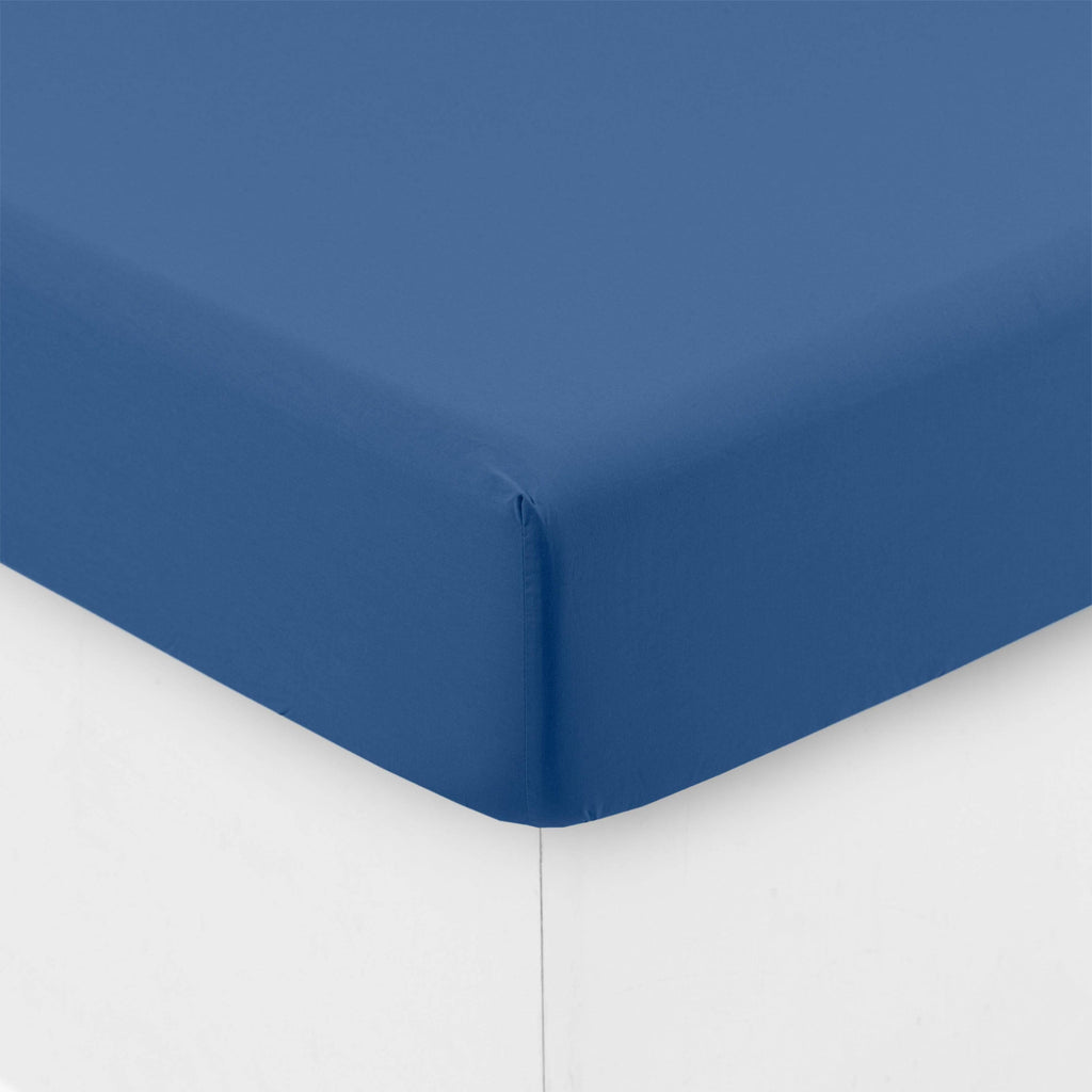 Fitted Sheet in Washed Cotton Songe China Blue - Carré Blanc Canada