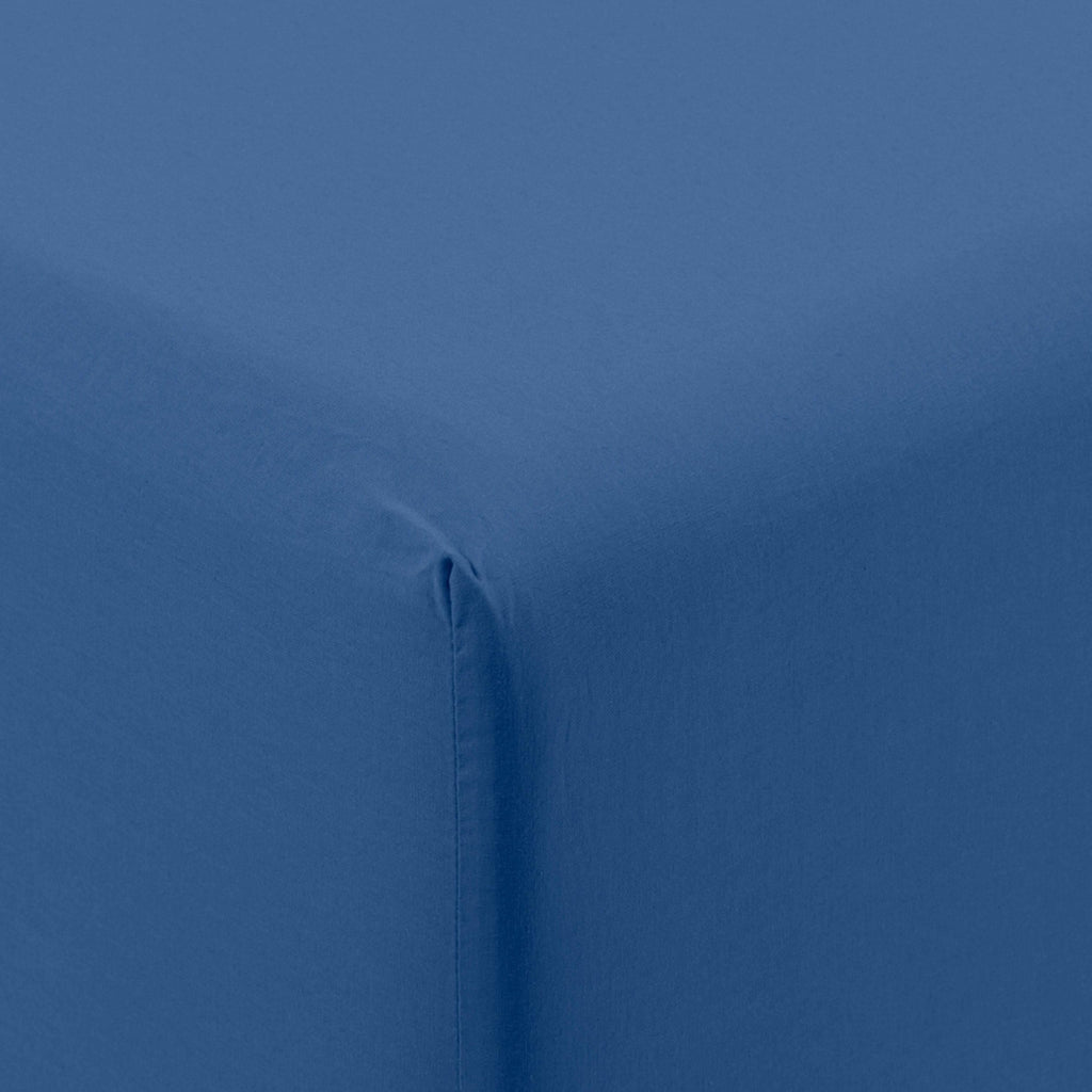 Fitted Sheet in Washed Cotton Songe China Blue - Carré Blanc Canada