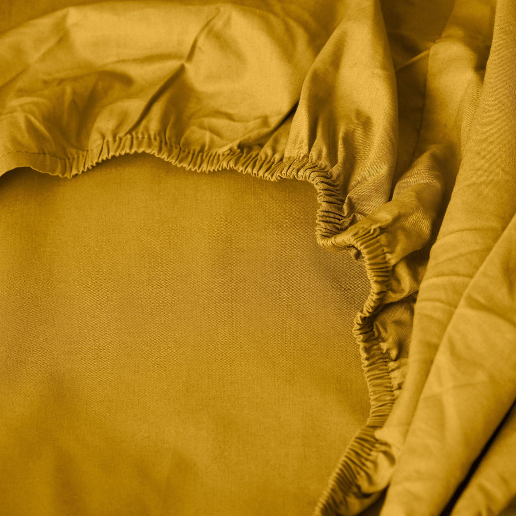 Fitted Sheet in Cotton Percale Neo Curry - Carré Blanc Canada