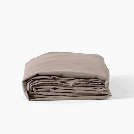 Fitted Sheet in Washed Cotton Songe Beige Grey - Carré Blanc Canada