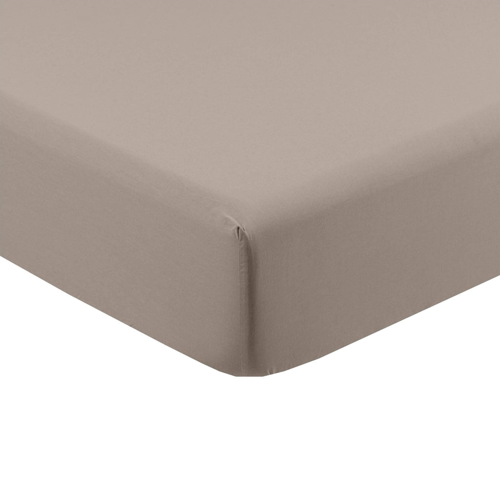 Fitted Sheet in Washed Cotton Songe Beige Grey - Carré Blanc Canada