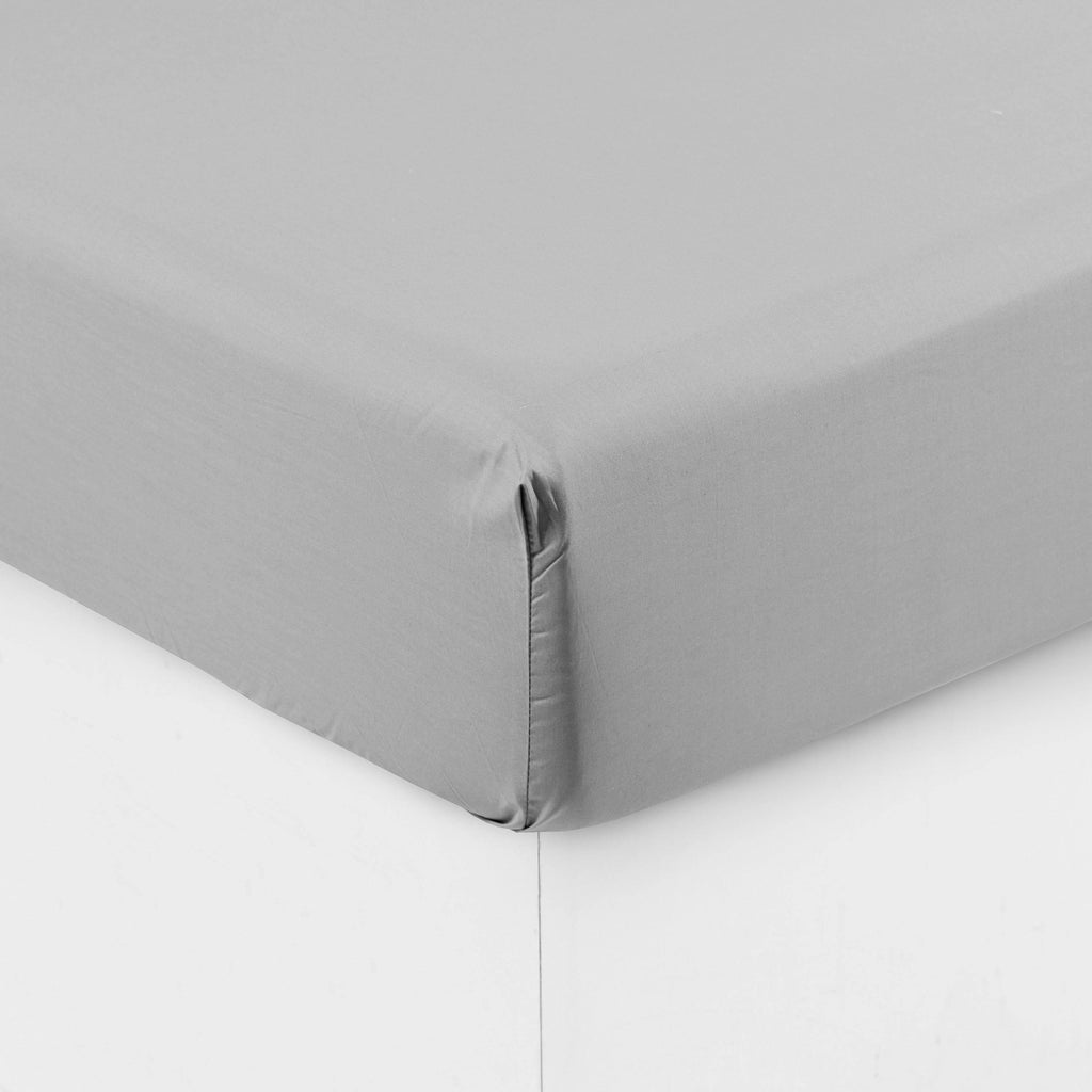Fitted Sheet in Cotton Percale Neo Grey - Carré Blanc Canada