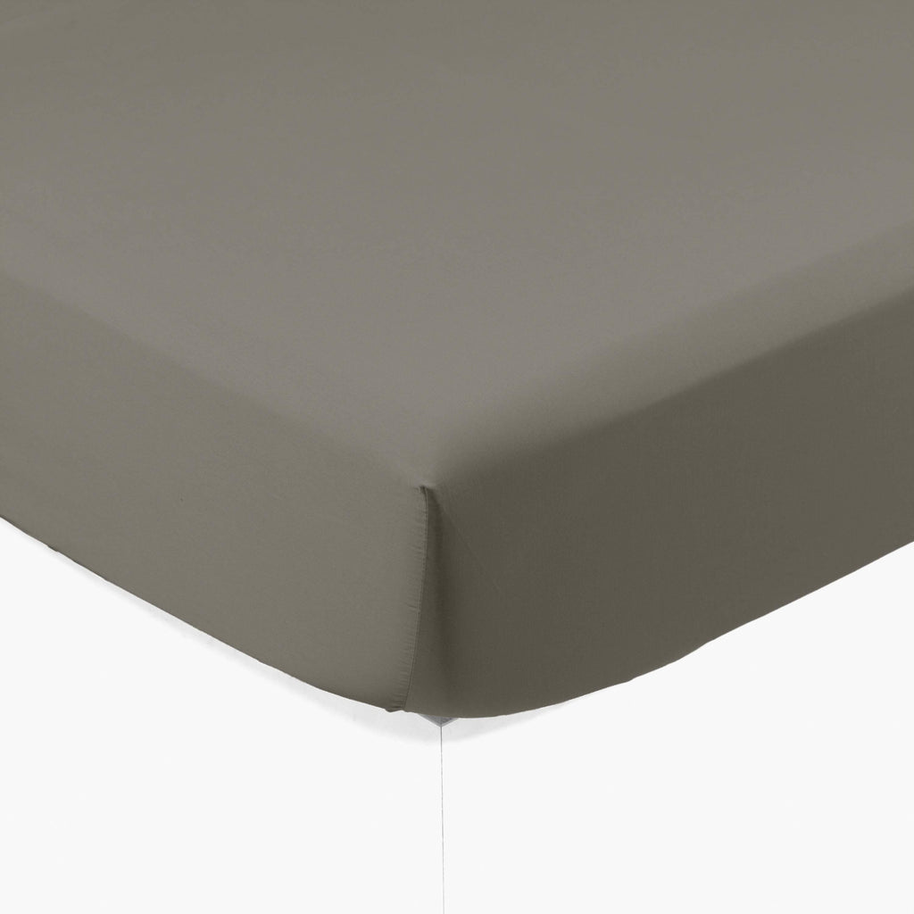 Fitted Sheet in Organic Washed Cotton Satin Quartz Jade - Carré Blanc Canada